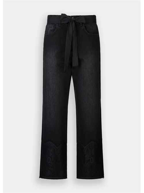 Jeans straight con dettagli in pizzo LIU JO | UF5212D0280/87381